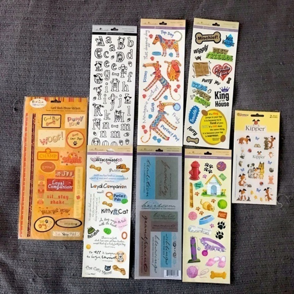 Miss Elizabeth’s Scrapbook Sticker Bundle. 7 items. Pet theme. NWOT